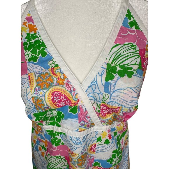 Lilly Pulitzer Patchwork Halter Mini Dress Sz 6 Old Money Preppy Coastal Resort - Picture 4 of 10
